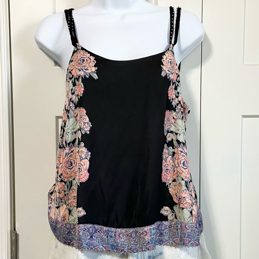 Free People Intimately Move Lightly black floral cami
